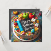 FESTIVLEHRER THEMA BIRTHDAY CAKE KARTE (Vorderseite/Rückseite Beispiel)