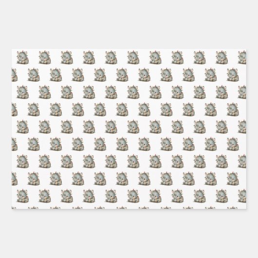 Festivo Rhino Geschenkpapier Set (Vorderseite 3)