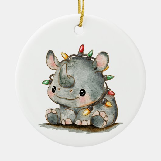 Festivo Rhino Keramik Ornament (Vorne)
