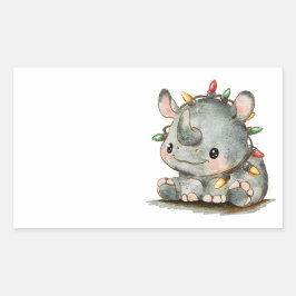 Festivo Rhino Rechteckiger Aufkleber