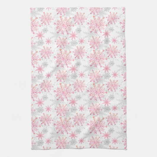 Festivrosa Schneeflockenmuster Geschirrtuch (Vertikal)