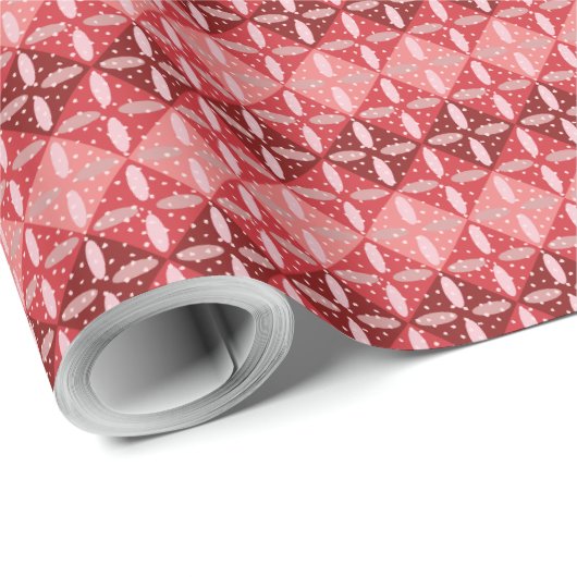 Festivrot monochrome Geometrie und Terrazzo Geschenkpapier (Rolleneckpunkt)
