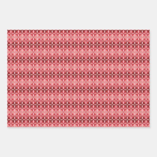 Festivrot monochrome Geometrie und Terrazzo Geschenkpapier Set (Vorderseite 2)