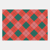 Festivrot und Grün Kariert Geschenkpapier Set (Vorderseite 3)