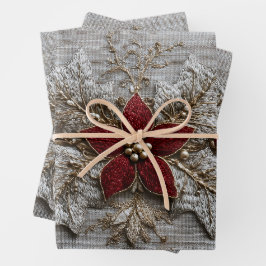 Festivstickerei Geschenkpapier Set