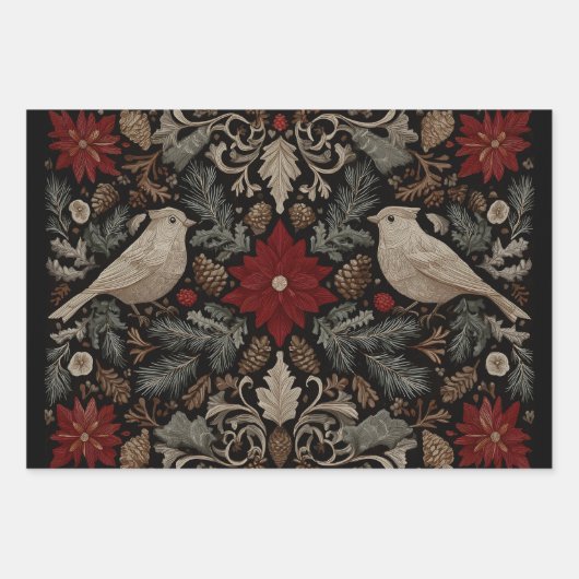 Festivstickerei Geschenkpapier Set (Vorderseite)