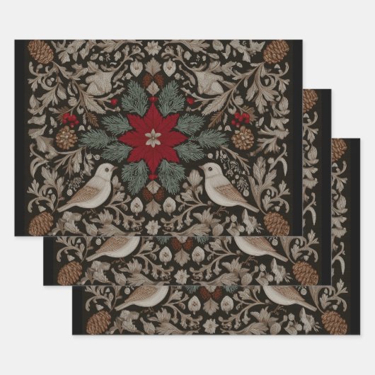 Festivstickerei Geschenkpapier Set (Set)