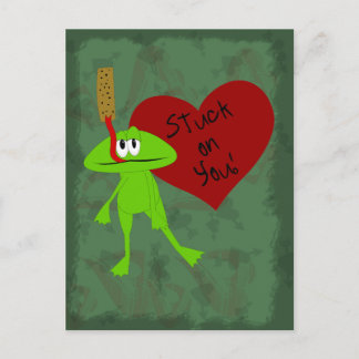 Festkleben an Ihrem Valentinrezept Postkarte