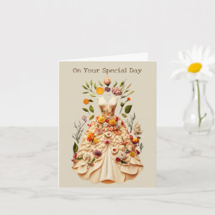 Festkleid Blume Art Card Karte