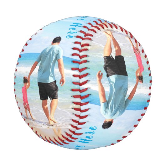 Festlegen des Geschenkes für das Foto-Baseball mit Baseball (Schrägansicht)