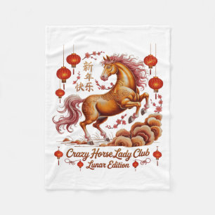 Festlich 2026 Crazy Horse Lady Club Fortune Power Fleecedecke