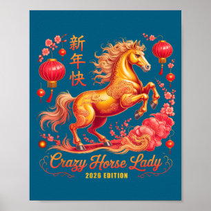 Festlich 2026 Jahr der Crazy Horse Lady seit 26 fü Poster