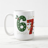 Festlich 67 – Helle Weihnachtszahlen Design Kaffeetasse (Links)