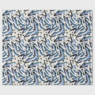 Festlich, abstrakt, Sterne, Streifen, farbenfroh Geschenkpapier