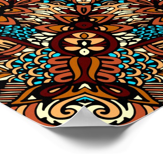 Festlich Bohemisch Mandala Poster (Ecke)