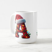 Festlich dekorierter Weihnachtsroter Buchstabe A Kaffeetasse (Vorderseite Links)