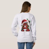 Festlich dekorierter Weihnachtsroter Buchstabe A Sweatshirt (Schwarz voll)