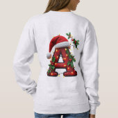 Festlich dekorierter Weihnachtsroter Buchstabe A Sweatshirt (Rückseite)