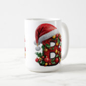 Festlich dekorierter Weihnachtsroter Buchstabe B Kaffeetasse (VorderseiteRechts)