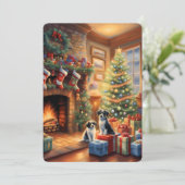 Festlich eingerichteter Raum, Kamin, Hunde, Vintag (Stehend Vorderseite)