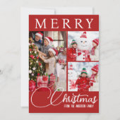 Festlich frohe Weihnachten drei Foto rot und weiß (Vorderseite)