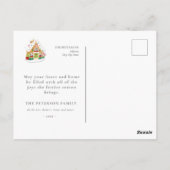 Festlich frohe Weihnachten Gingerbret House Pink Postkarte (Rückseite)