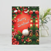 Festlich frohe Weihnachten Personalisiert Rot (Stehend Vorderseite)