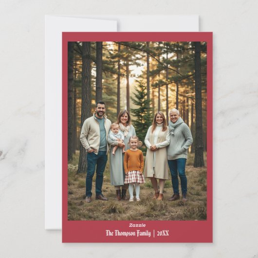 Festlich frohe Weihnachten Personalisiert Rot (Rückseite)