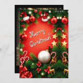 Festlich frohe Weihnachten Personalisiert Schwarz (Vorne/Hinten)