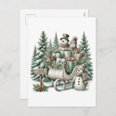 Festlich Frohe Weihnachten Schneemann Schlitten La (Vorne/Hinten)