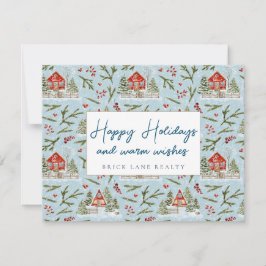 Festlich gemütliche Hütte Happy Holidays Realty Feiertagskarte