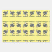 Festlich handgemalt gefährdeter grauer Kranich Geschenkpapier Set (Vorderseite 3)