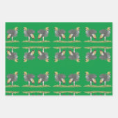 Festlich handgemalt gefährdeter grauer Kranich Geschenkpapier Set (Vorderseite 2)