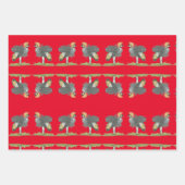 Festlich handgemalt gefährdeter grauer Kranich Geschenkpapier Set (Vorderseite)