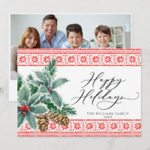 Festlich Holly Berry FOTO Weihnachtsgrüßen