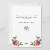 Festlich Holly Berry Poinsettia Weihnachtskonzern Feiertagskarte (Rückseite)