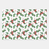 Festlich Holly Berry Weihnachten Geschenkpapier Set (Vorderseite 2)