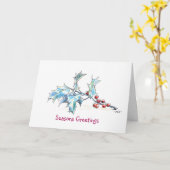 Festlich Holly Berry Weihnachten Karte (Gelbe Blume)