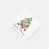 Festlich Holly Berry Weihnachtsbaum Serviette (Ecke)