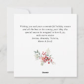 Festlich Holly Berry Weihnachtsfeier Moderner Feiertagskarte (Rückseite)