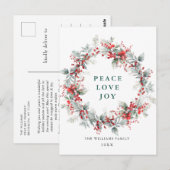 Festlich Holly Berry Weihnachtsfeiertag Postkarte (Vorne/Hinten)
