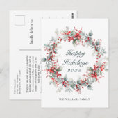 Festlich Holly Berry Weihnachtsfeiertag Postkarte (Vorne/Hinten)