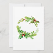 Festlich Holly Berry Weihnachtsfest Abendessen Einladung (Rückseite)