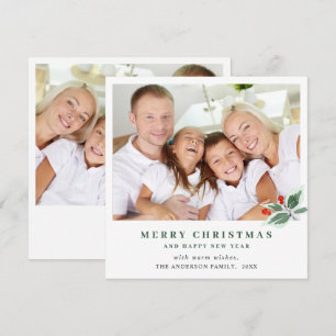Festlich Holly Berry Weihnachtsgrüße 2 FOTO Feiertagskarte