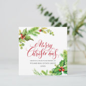 Festlich Holly Berry Weihnachtsgrüßen Feiertagskarte (Stehend Vorderseite)