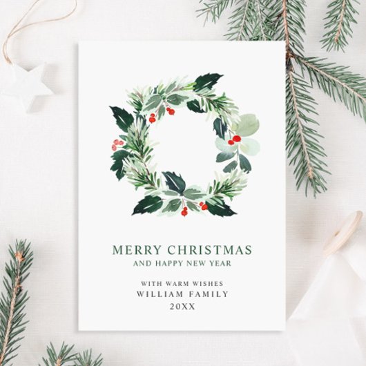 Festlich Holly Berry Wreath Weihnachten Gruß Holi