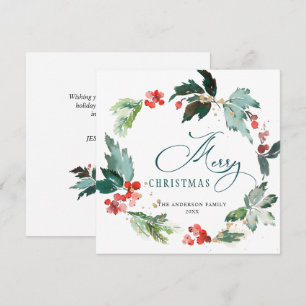 Festlich Holly Berry Wreath Weihnachten Gruß Holi