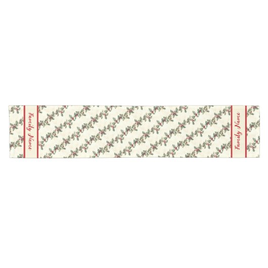 Festlich Holly Garland Kurzer Tischläufer (Horizontal)