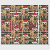 Festlich Kariert Cairn Terrier Dog Lover Weihnacht Geschenkpapier (Flach)