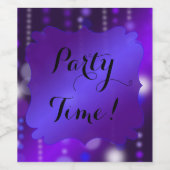 Festlich Lila | Kundenspezifische Glitzern Weinetikett (Einzelnes Label)